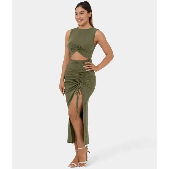 Halara Cutout Ruched Midi Dress - Picture 3 of 3